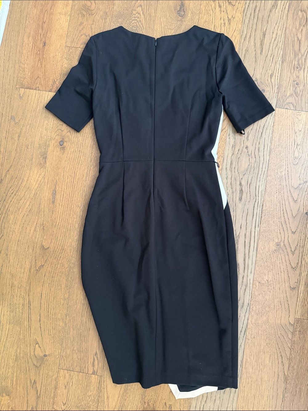 White House Black Market mid length dress size 0 white yellow accent - Picture 3 of 5